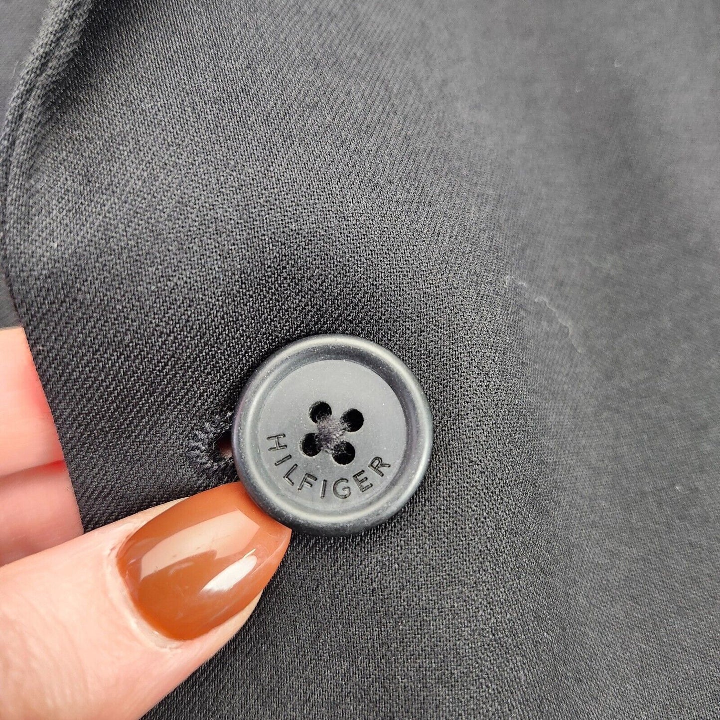 Tommy Hilfiger Men's Suit Jacket 100% Wool 42 Regular Two Button Black