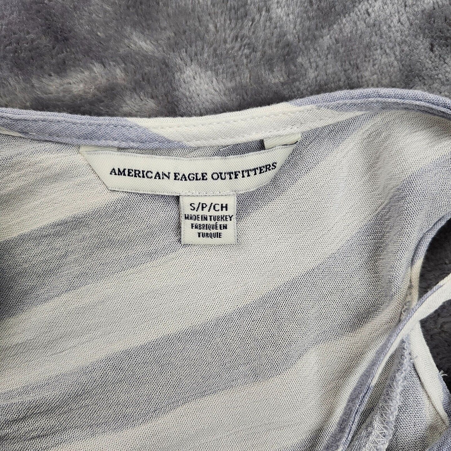 American Eagle Outfitters Small Striped Blue & White Romper Ruffle Lined Shorts