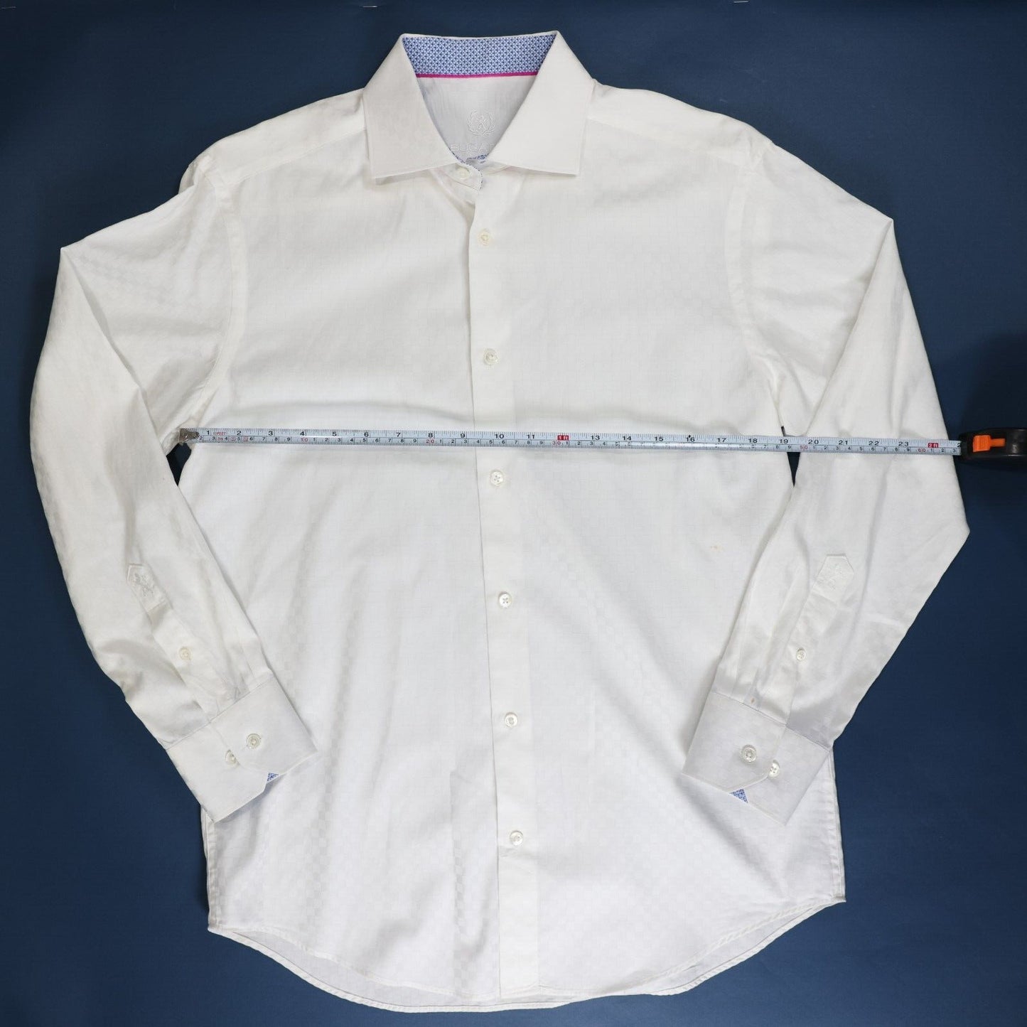 Bugati Uomo White Mens Shirt Pattern 15.5 32/33