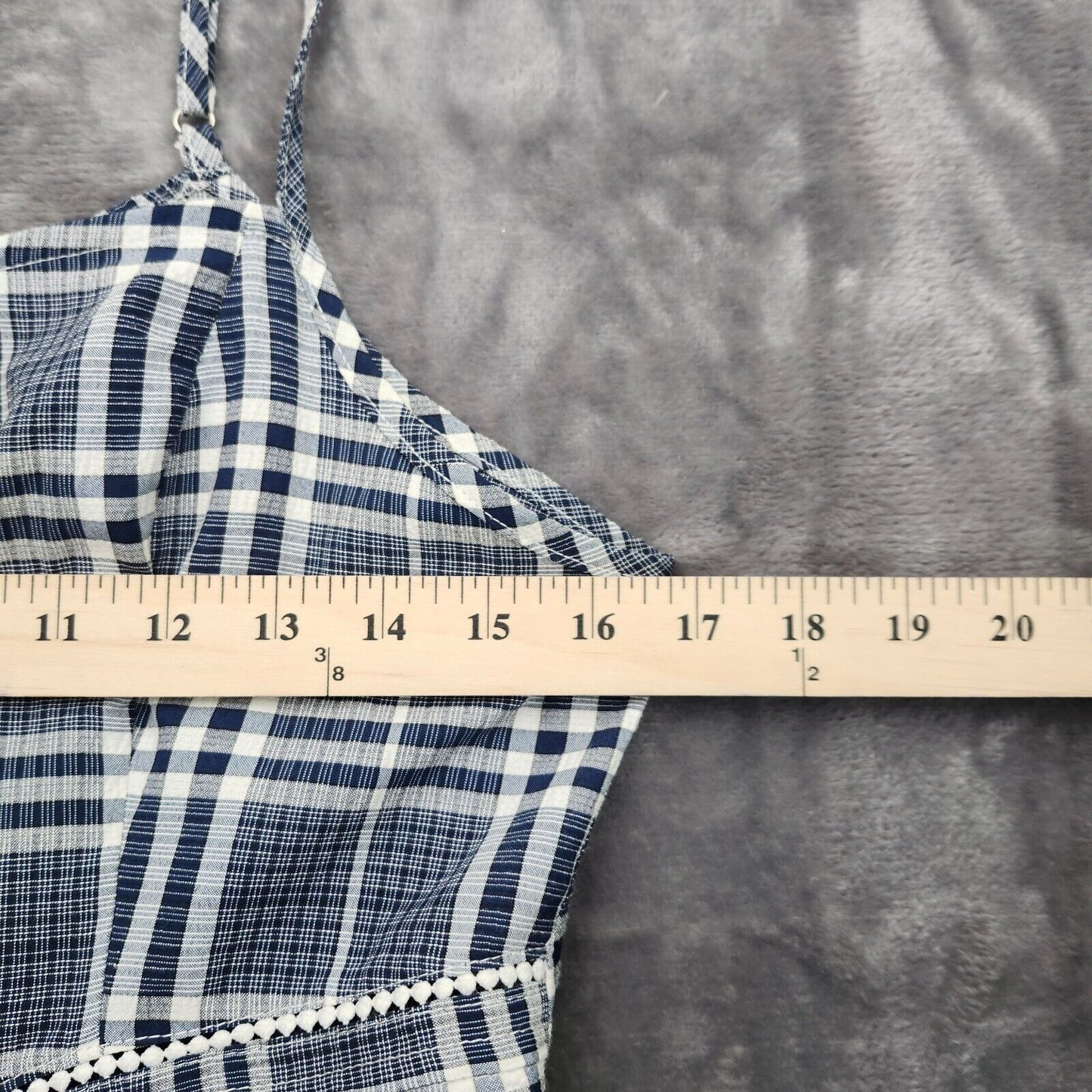 bacio womens plaid Summer dress Medium Gray