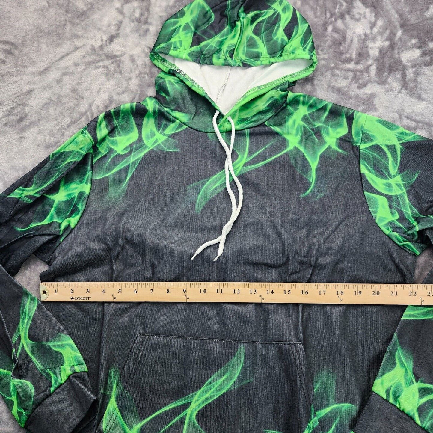 Men’s Flame 3D Printing Hoodie Sweatshirt, Unisex Pullover Hoodie Green XL