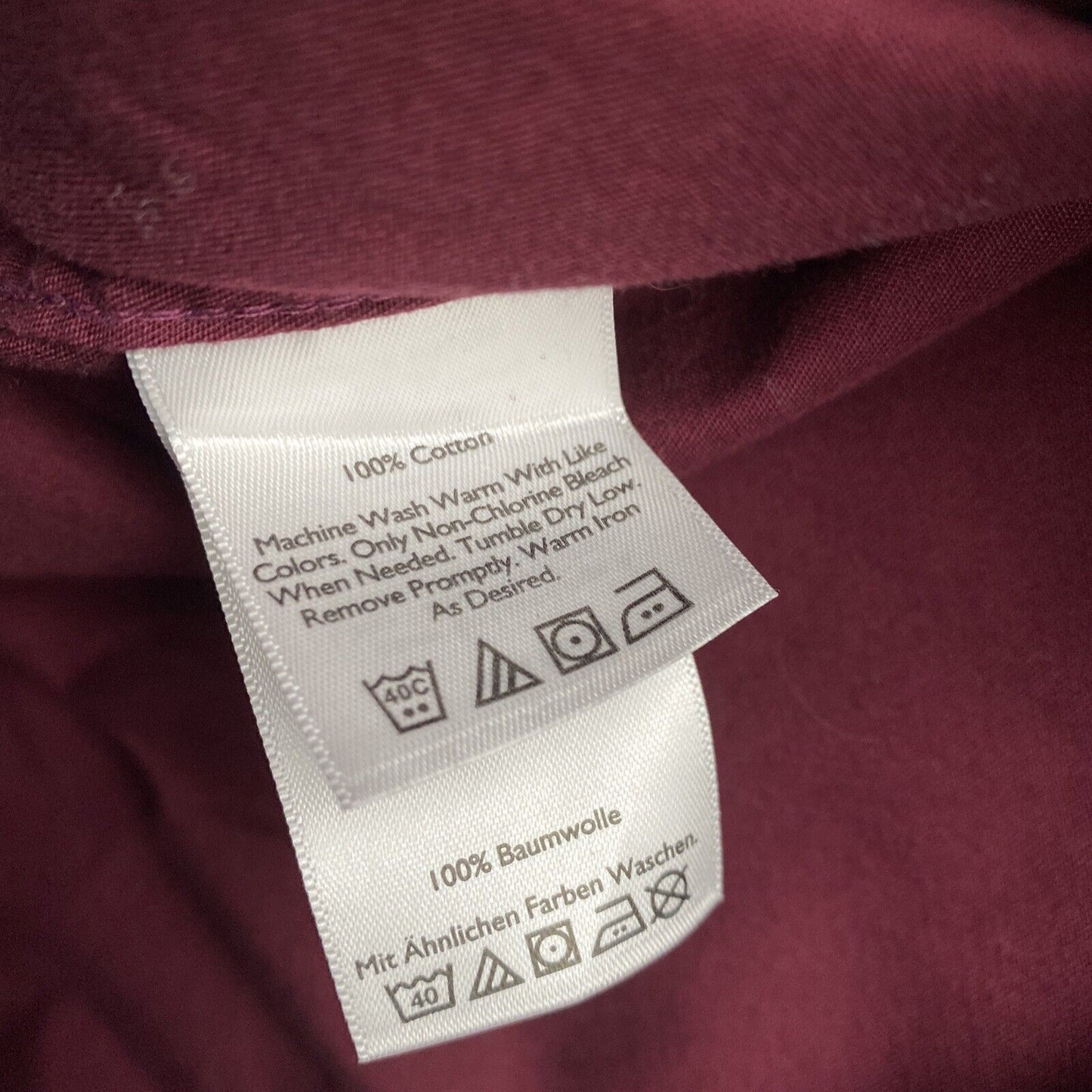 Vintage Eddie Bauer Button Down Shirt Mens T-XL Burgundy Herringbone
