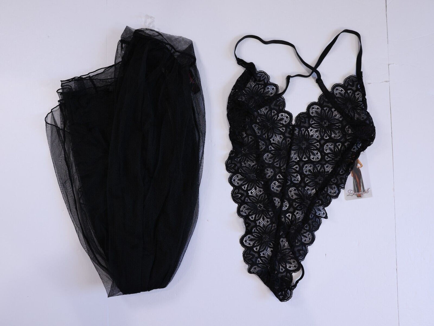 NWT Dreamgirl Bodysuit and Skirt Black size Small