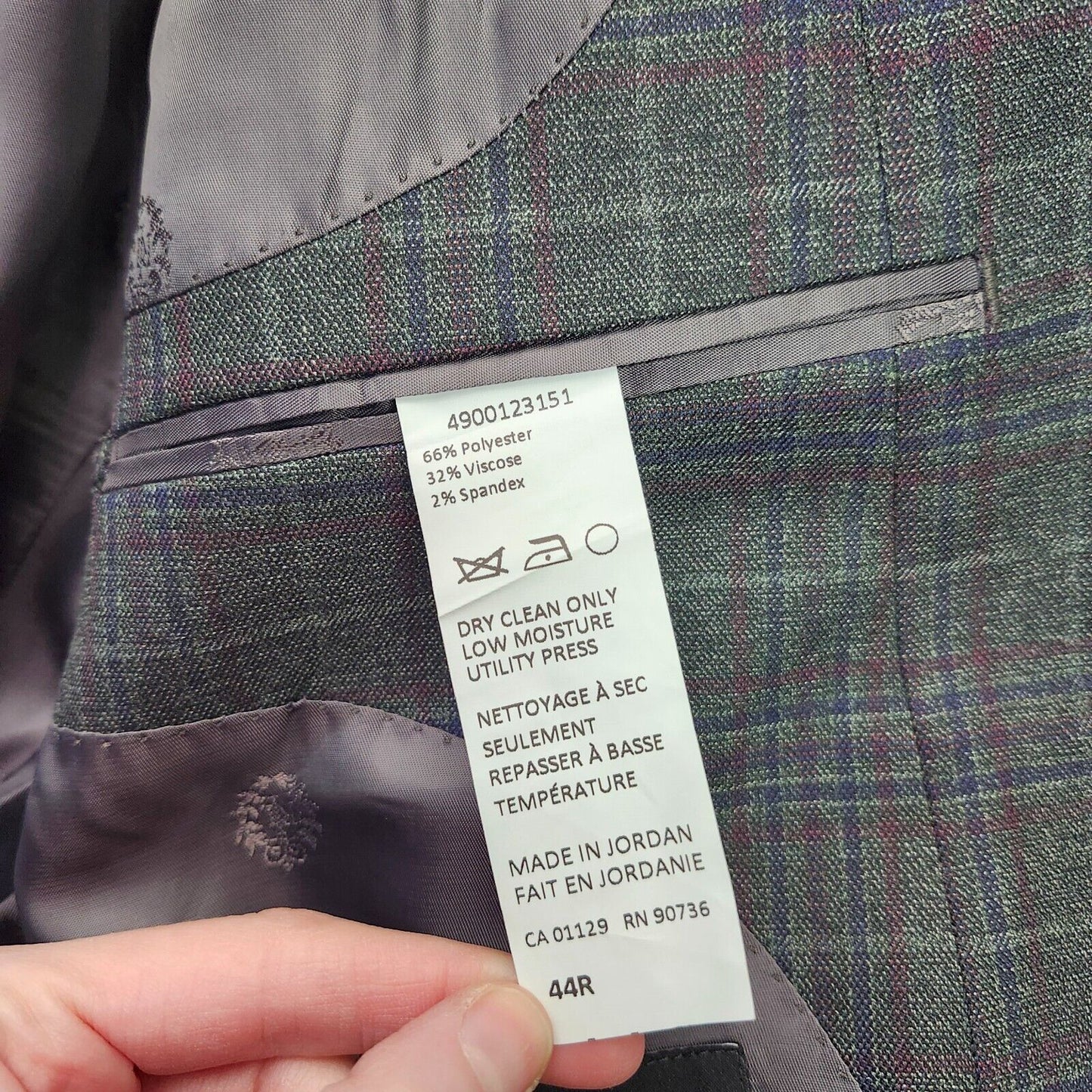 Lauren Ralph Lauren Polyester Green Plaid Suit Jacket Blazer 44R NWT