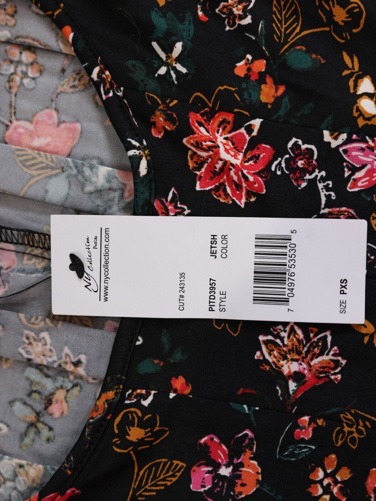 NY Collection Petite Printed Dress Short Sleeve Above The Knee Petite XS