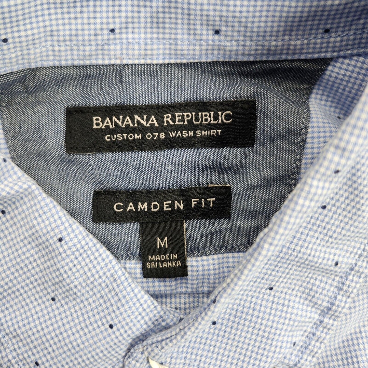 Banana Republic Button Down Shirt Mens M Check Pattern Pocket Buttoned Collar