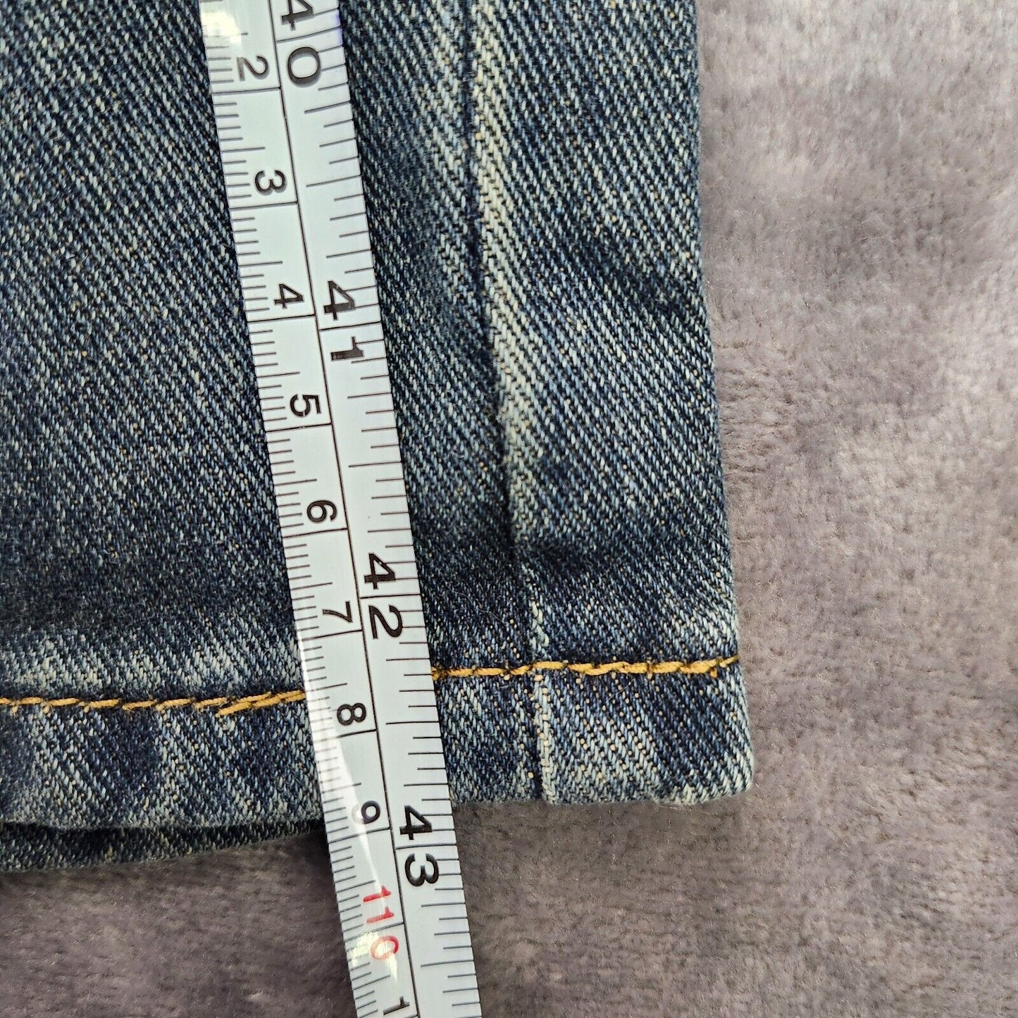 CIDER Womens Mid Waist Washed Button Straight Leg Jeans Small