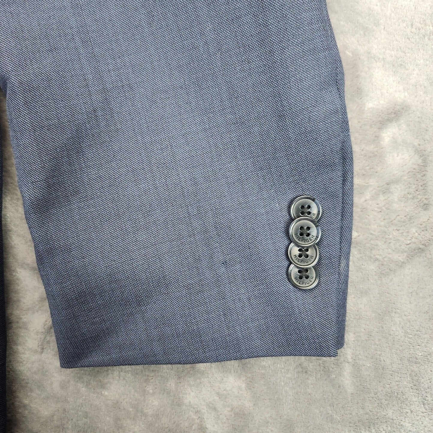 NWoT Tommy Hilfiger 100% Wool Mens Suit Jacket 44 Long Blue Notch Lapel