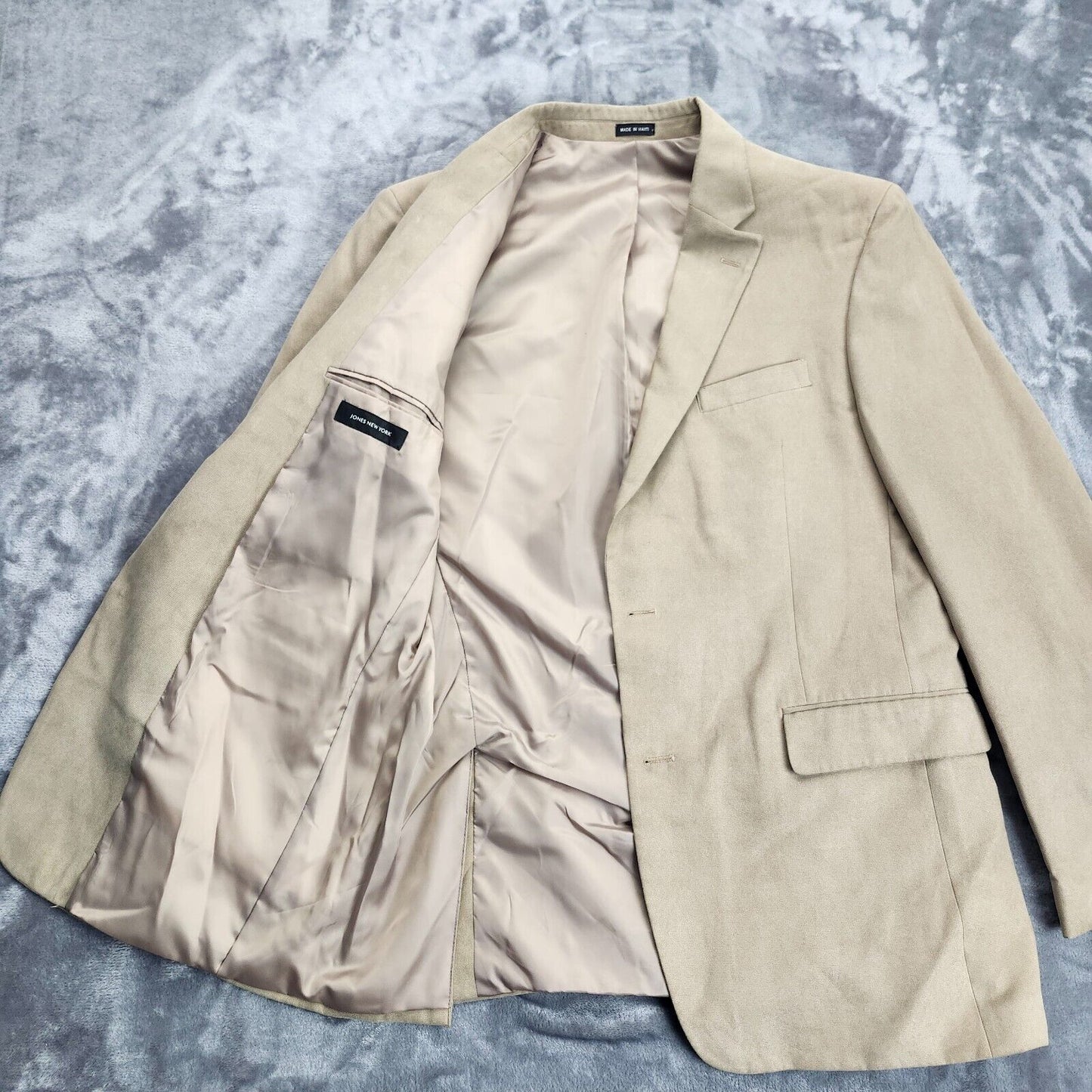 NWT Jones New York Men's 44 Long Sport Coat Blazer Corey Tan Notch Lapel