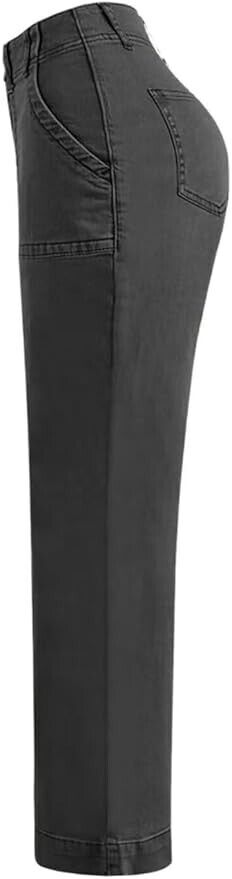 Flamingals Women's Wide Leg Jeans Mid Waist Causal Straight Leg Business Cargo S
