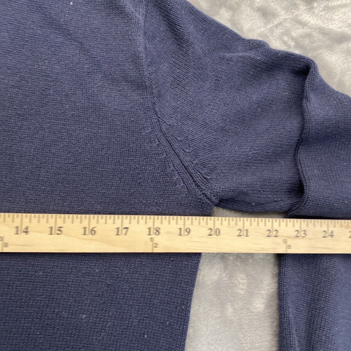 J Crew Slim Cotton-Cashmere Blend 1/4 Zip Pullover Sweater Mens Small Blue
