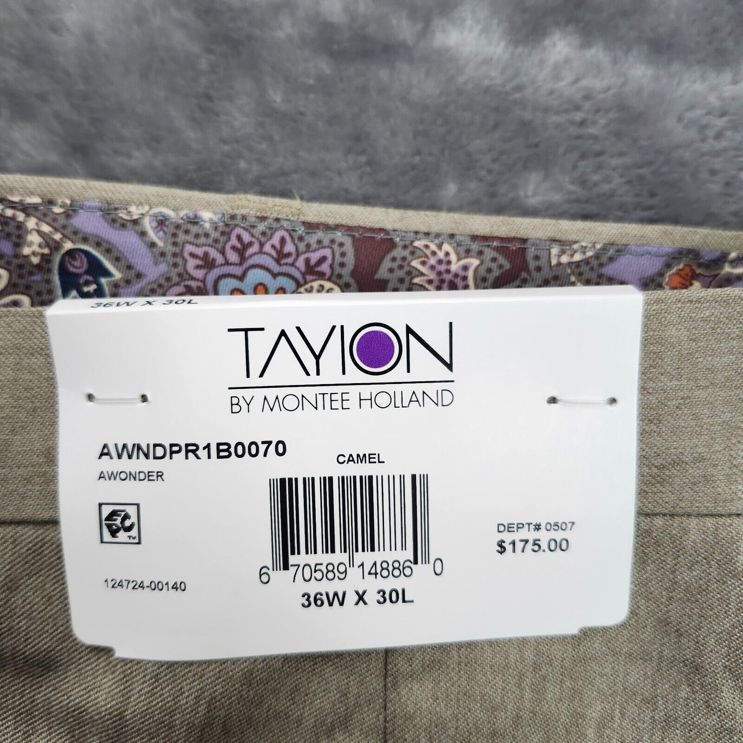 Tayion By Montee Holland Mens Classic-Fit Wool-Blend Dress Pants 36W x 30L