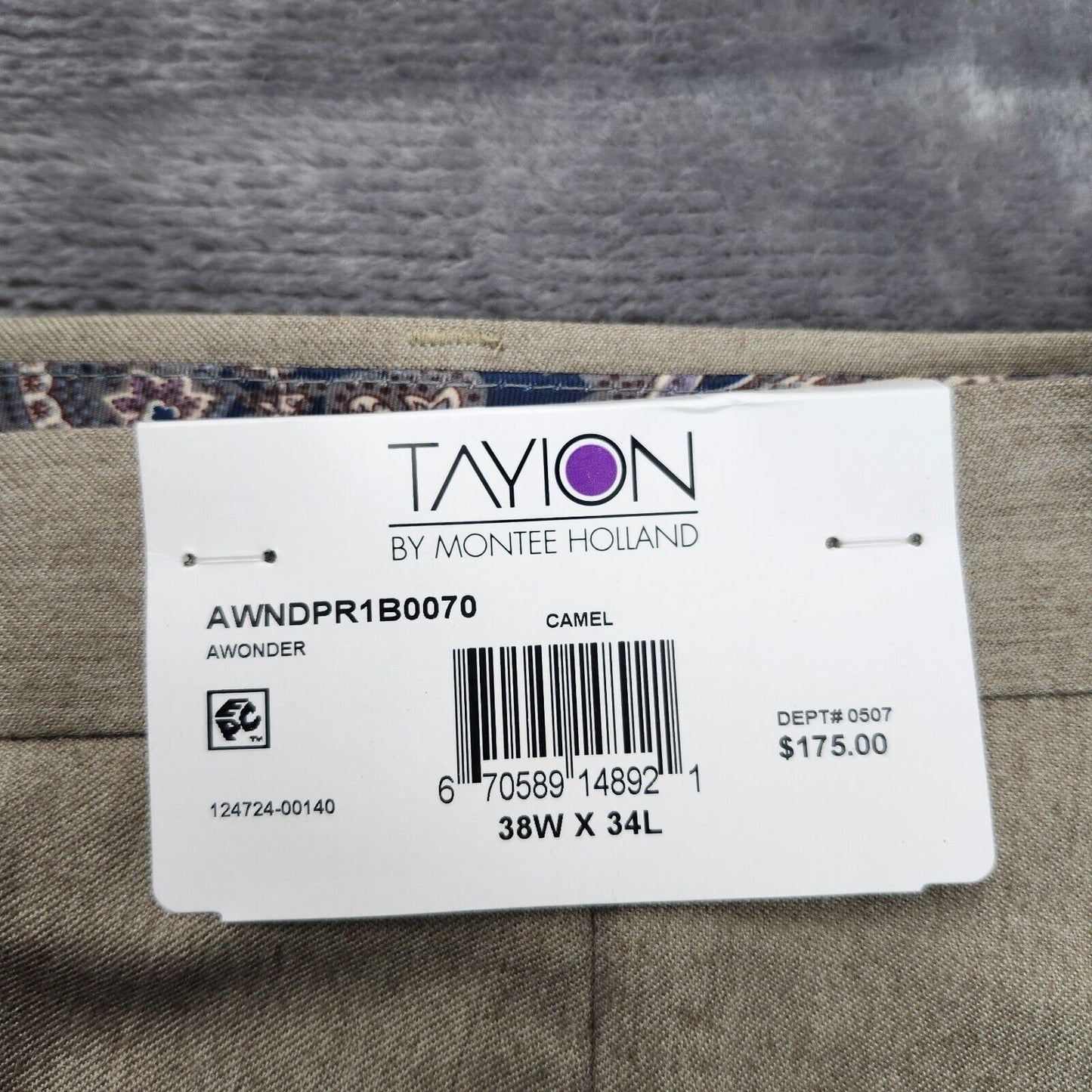 Tayion By Montee Holland Mens Classic-Fit Wool-Blend Dress Pants 38W x 34L