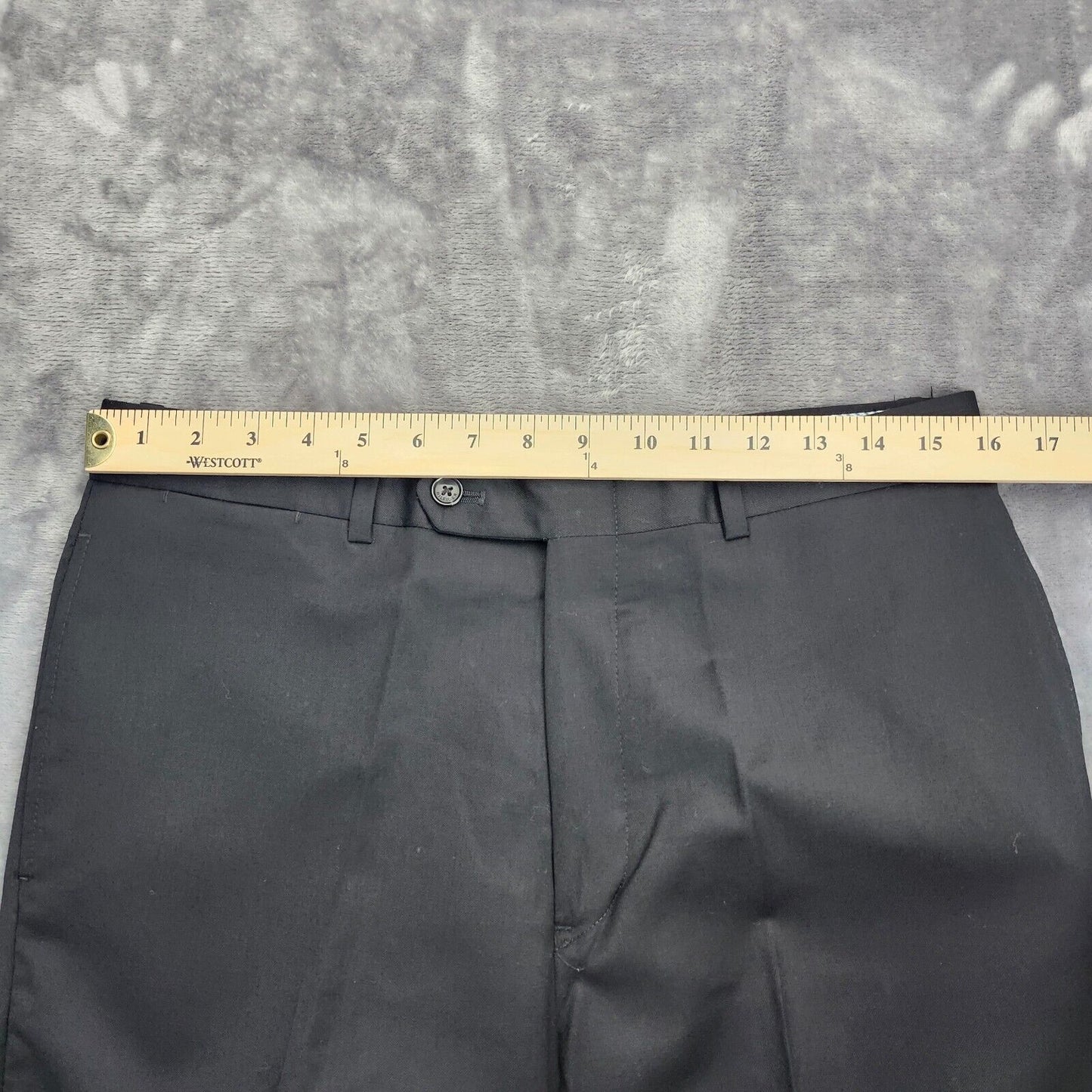 NWT Tommy Hilfiger Black Wool Suit Set Jacket Notch Lapel 38 Long, Pants 32