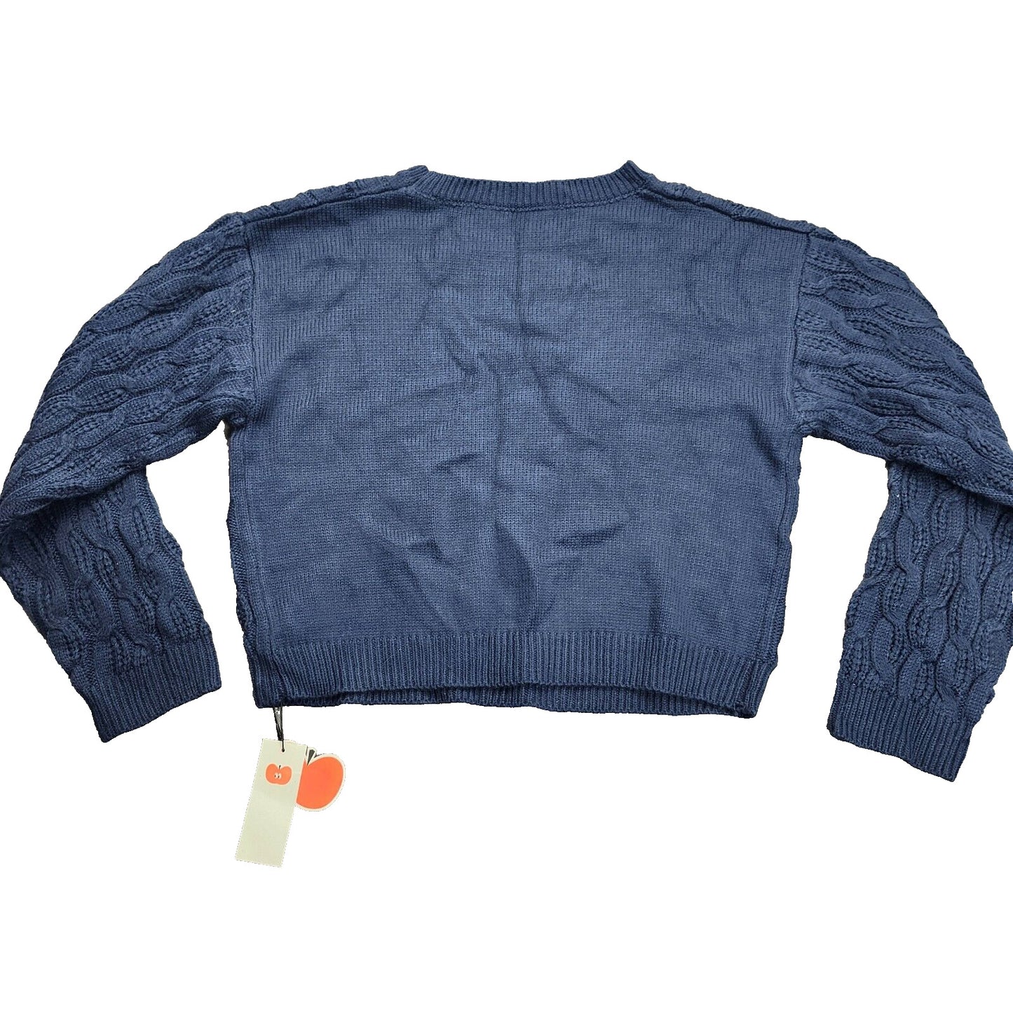 CIDER Womens Round Neck Cable Knit Sweater Blue XL