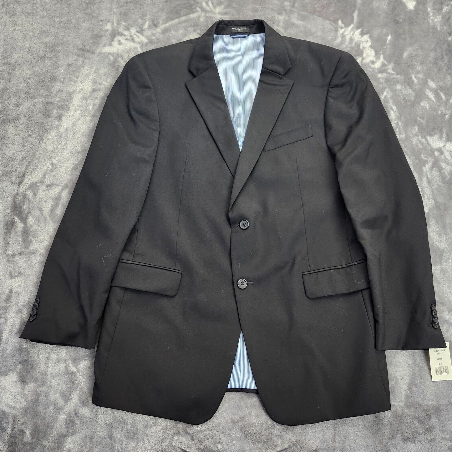 Tommy Hilfiger Men's Suit Jacket 100% Wool 42 Regular Two Button Black