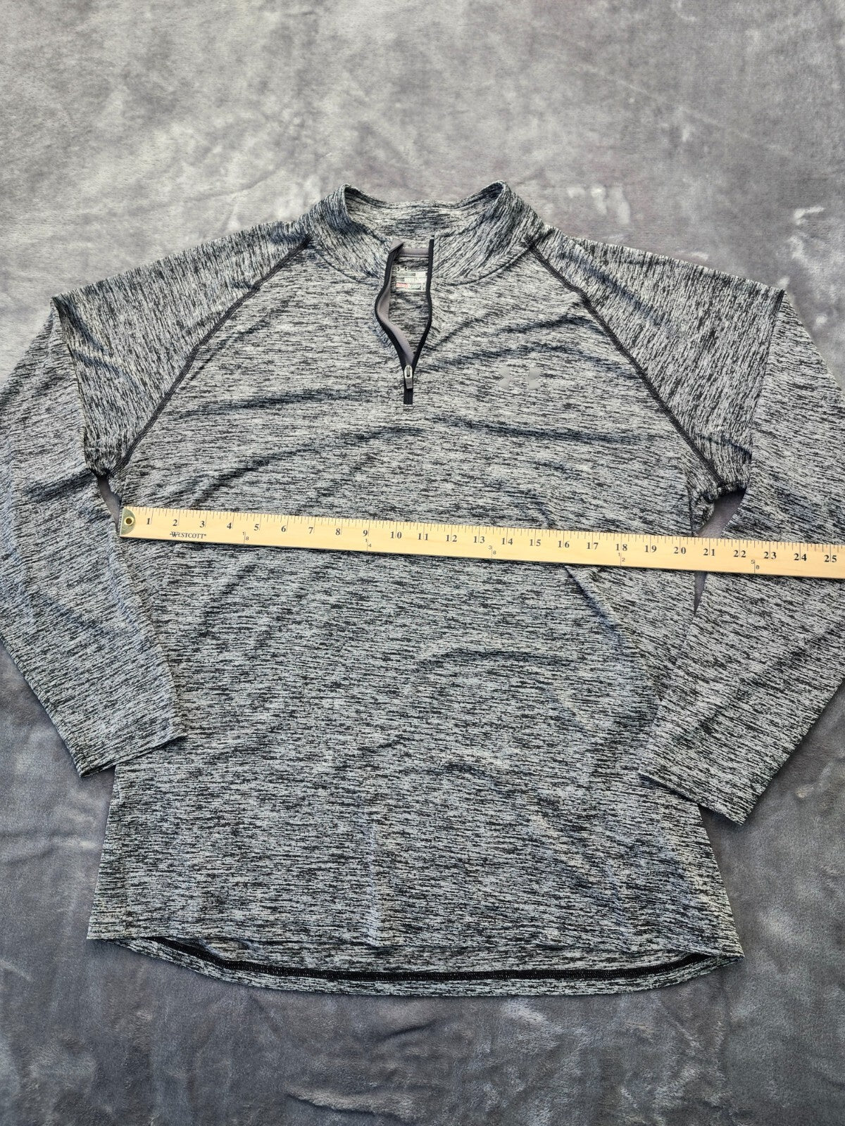 Under Armour 1/4 Zip Pullover Loose Fit Gray Heat Gear Shirt Men’s Size Large