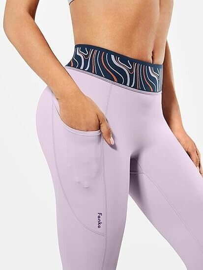 Fanka Body Sculpt Patterned Waistband Compression Leggings with Pockets small