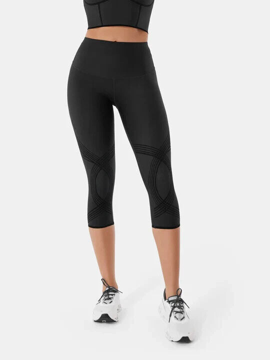 Fanka Body Sculpt Lift n Curve Capri Leggings (Reversible Wear) Black Medium