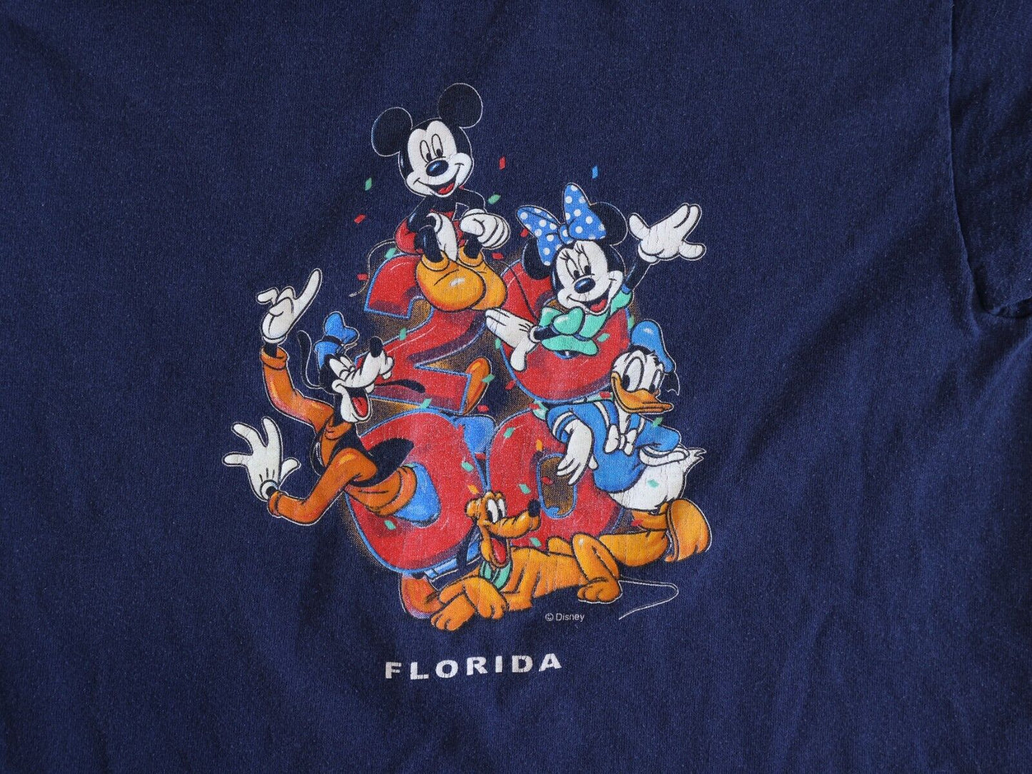 Vintage Blue Disney T Shirt Mickey, Mini, Donald, Goofy Size S