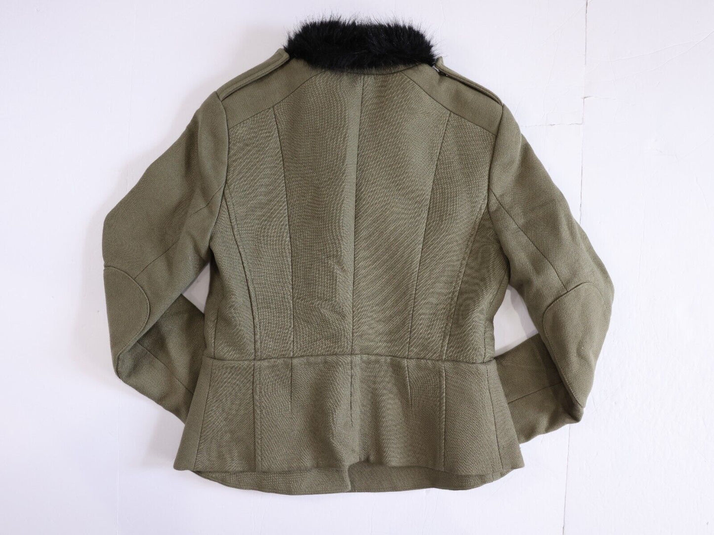Banana Republic Heritage Blazer Jacket Military Coat Peplum Hem Fitted Cotton XS