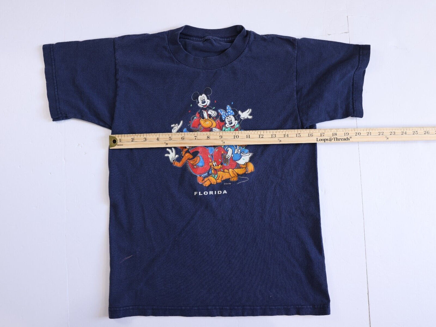 Vintage Blue Disney T Shirt Mickey, Mini, Donald, Goofy Size S