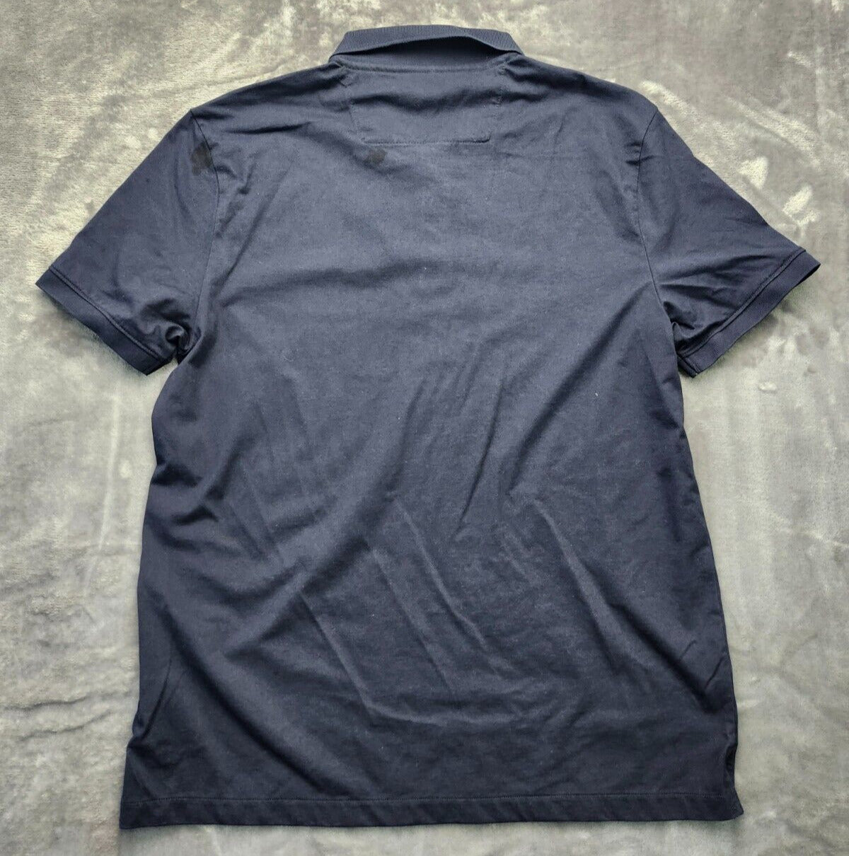 Calvin Klein Mens Monogram Logo Polo Shirt Blue Large