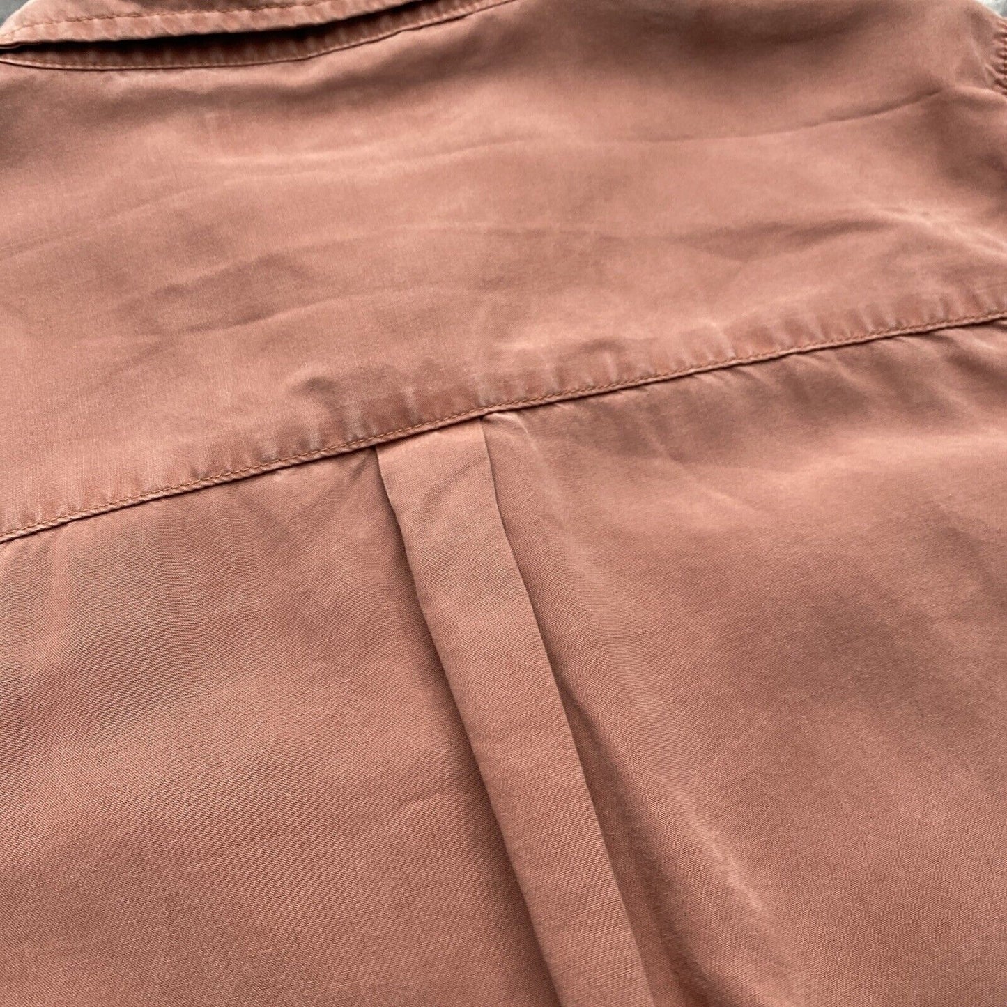 Thread & Supply Shirt Dress Womens Large Pink / Peach Button Up Roll Tab Sleeve