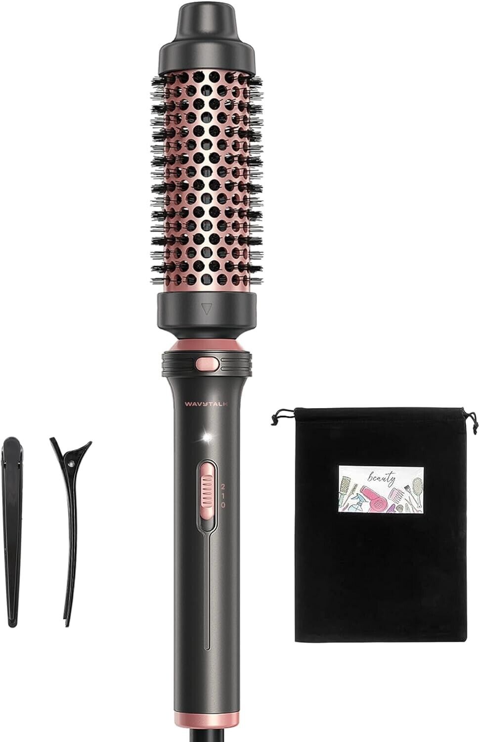 Wavytalk Thermal Brush, 1.5" Heated Round Brush with Detachable Head for Travel
