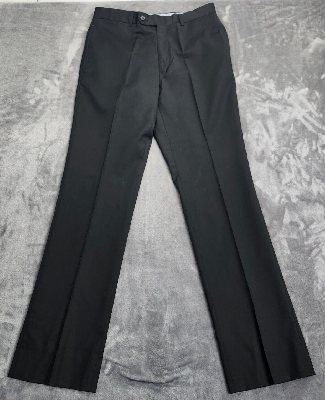 NWT Tommy Hilfiger Black Wool Suit Set Jacket Notch Lapel 38 Long, Pants 32