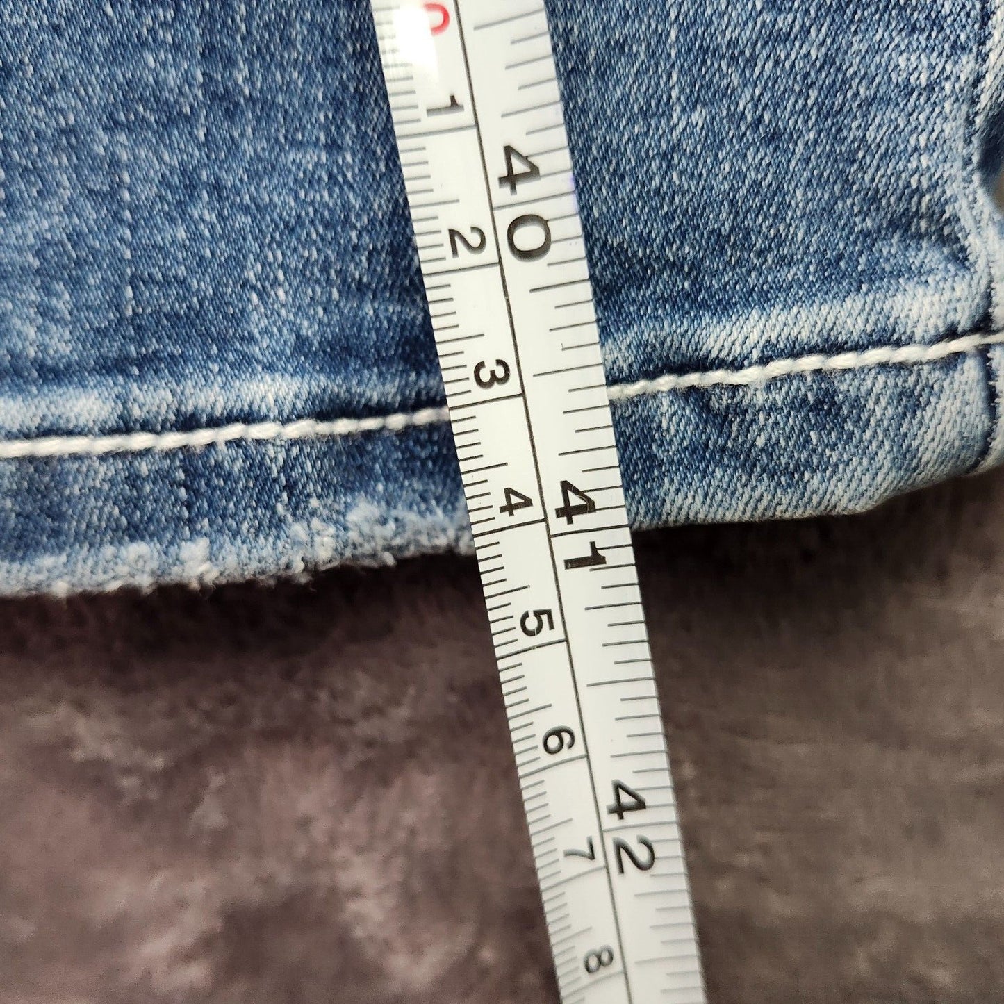 Flamingals Women's Low Rise Straight Blue Jeans Large