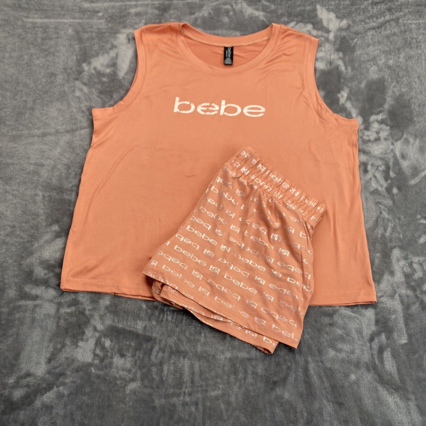 bebe Womens Pajama Sets Button Down Shirt and Shorts Sleepwear Pink Size S