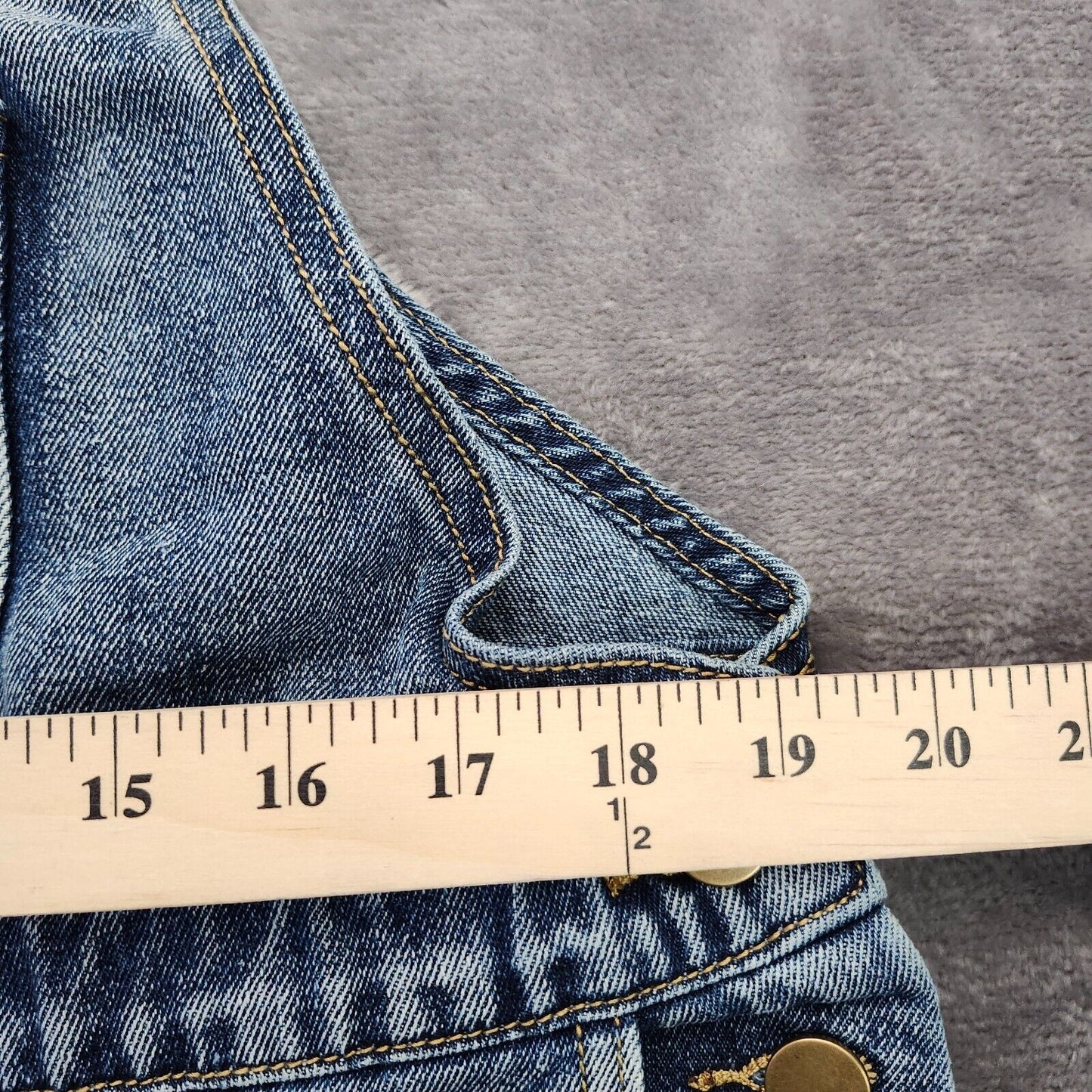 CIDER Womens Blue Denim Buckle Wide Leg Jumpsuit size XL