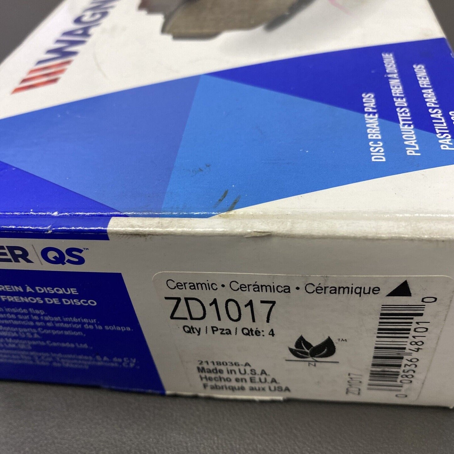Disc Brake Pad Set-QuickStop Disc Brake Pad Wagner ZD1017