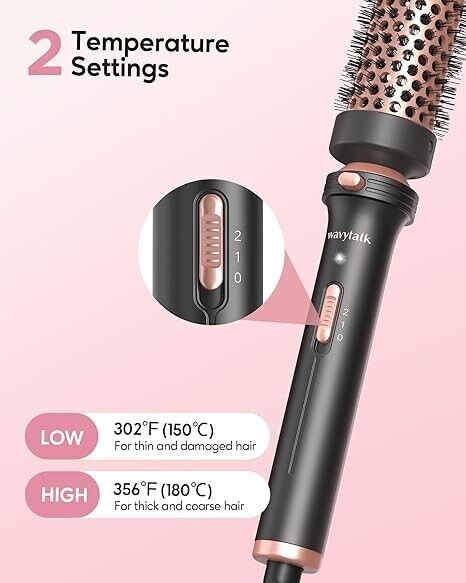 Wavytalk Thermal Brush, 1.5" Heated Round Brush with Detachable Head for Travel