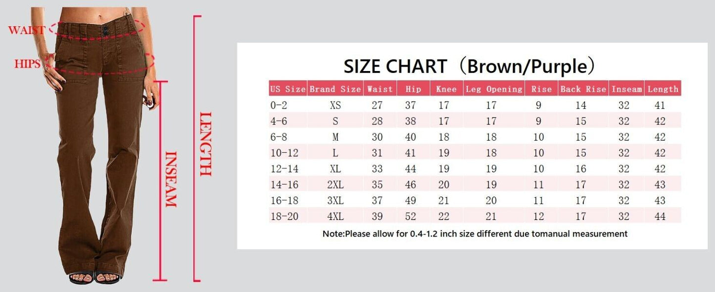 Flamingals Women's Wide Leg Jeans Mid Waist Causal Straight Leg Business Cargo S