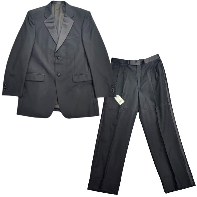 100% Wool Men's Tuxedo Set Jacket Size 40 Long, Pants 34