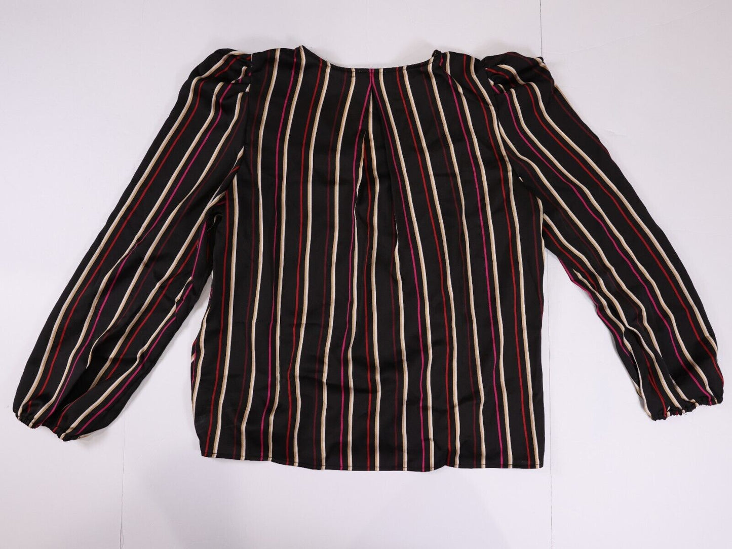 Vin Camuto Womens Black Red and Gold Blouse Holiday Hues Size L