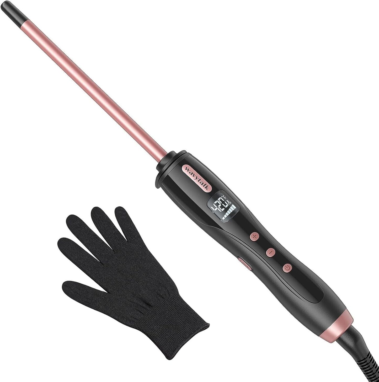 Wavytalk 3/8" Ceramic Small Curling Iron Wand Rose Gold