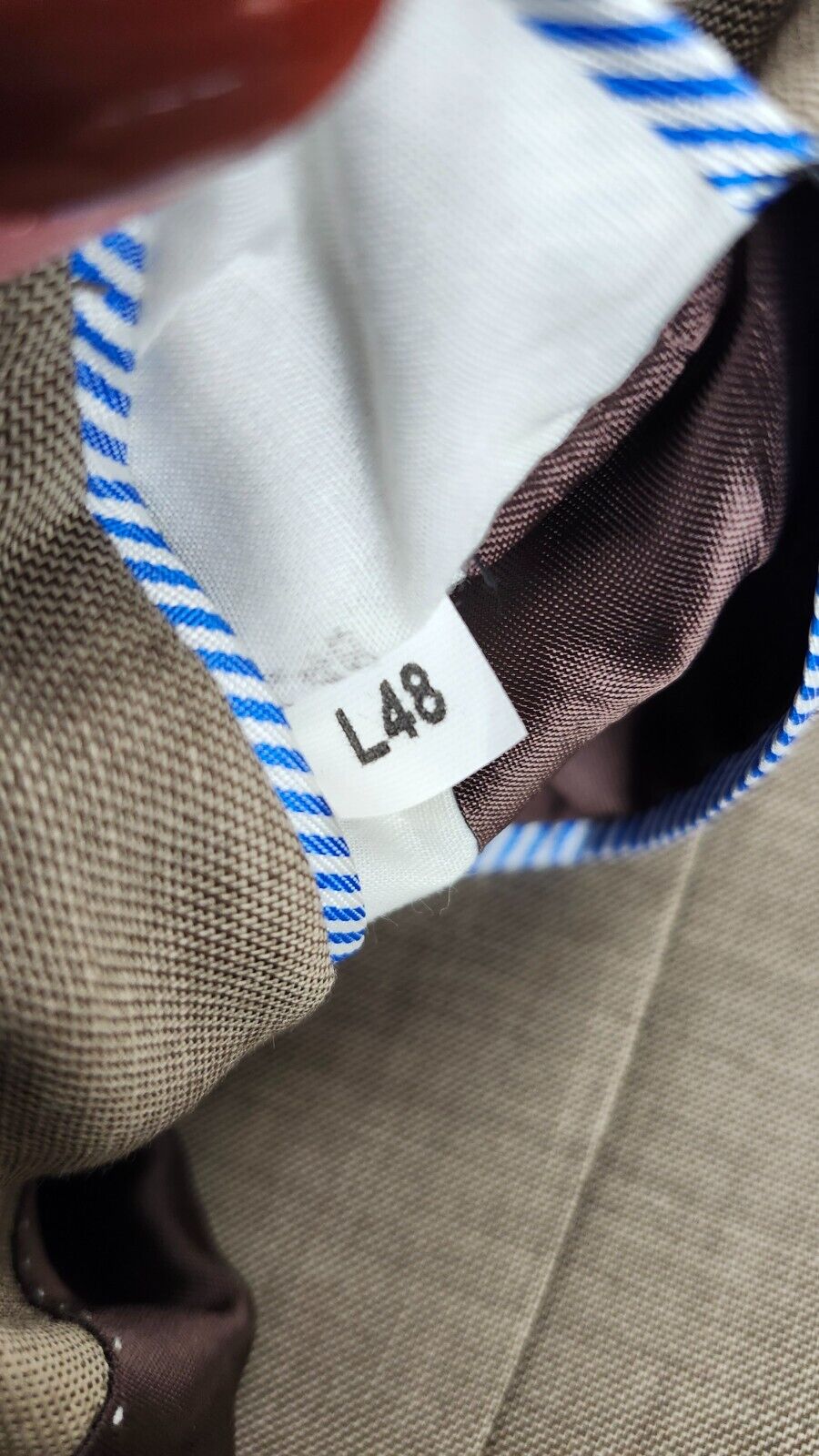 NWoT Tommy Hilfiger 100% Wool Mens Suit Jacket 48 Long Tan Notch Lapel