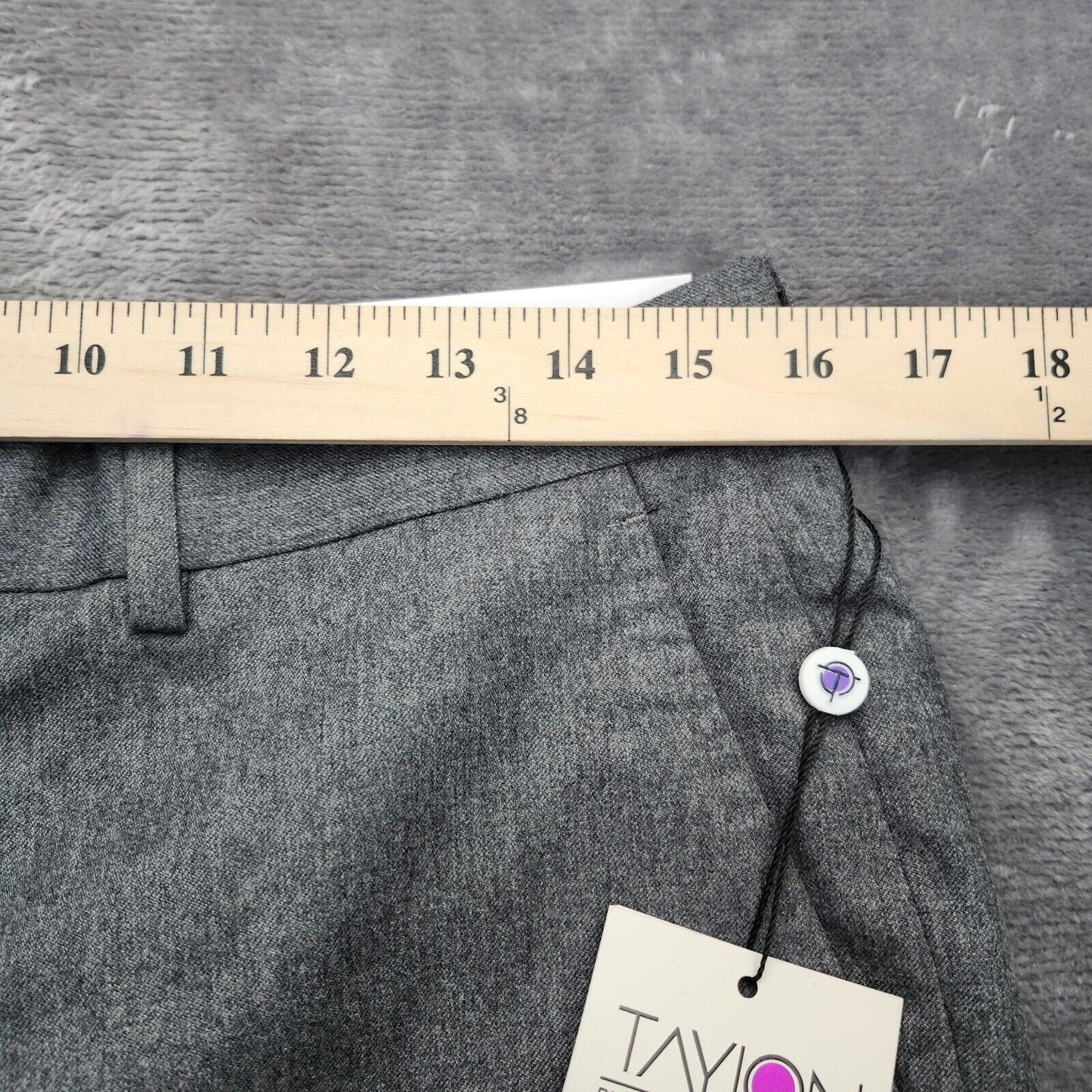 Tayion By Montee Holland Mens Classic-Fit Wool-Blend Dress Pants 32W x 30L Grey