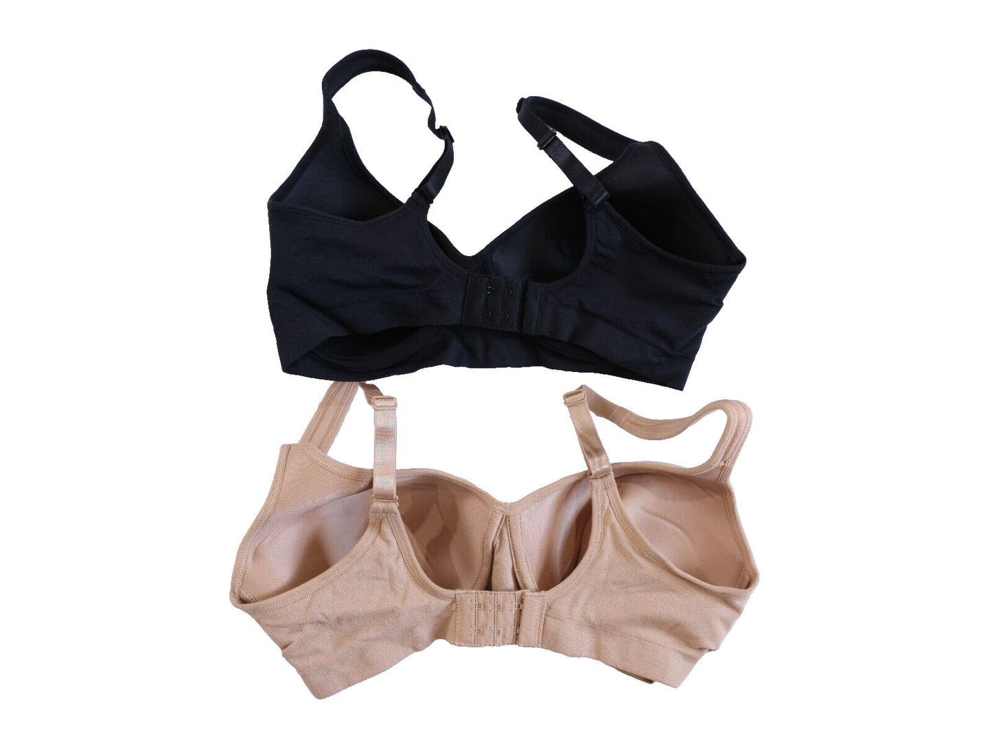 Carole Hochman Women's Wirefree Sealmless Comfort Bra, 2-Pack, Black/Taupe, SM