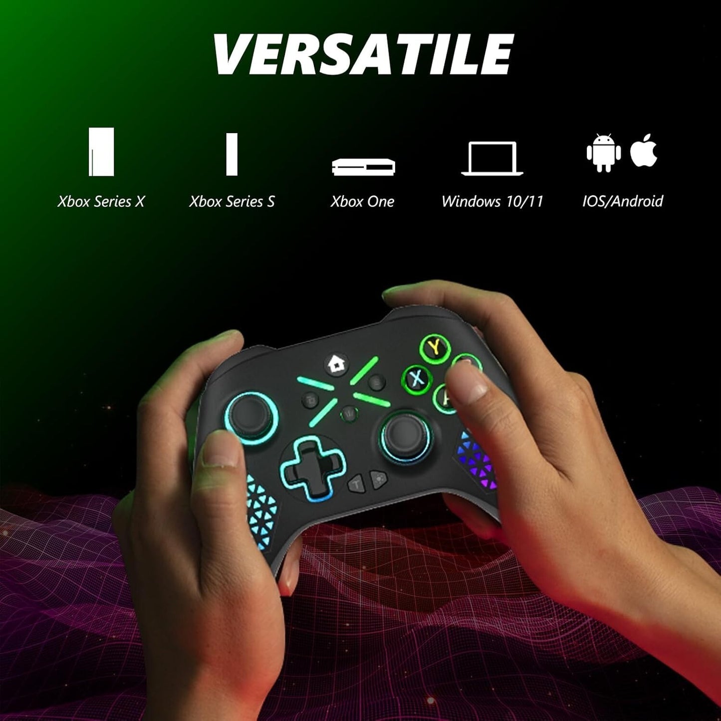 2pack RGB Wireless Controller For Xbox One /S/X Windows 10/11 2.4G Adapter