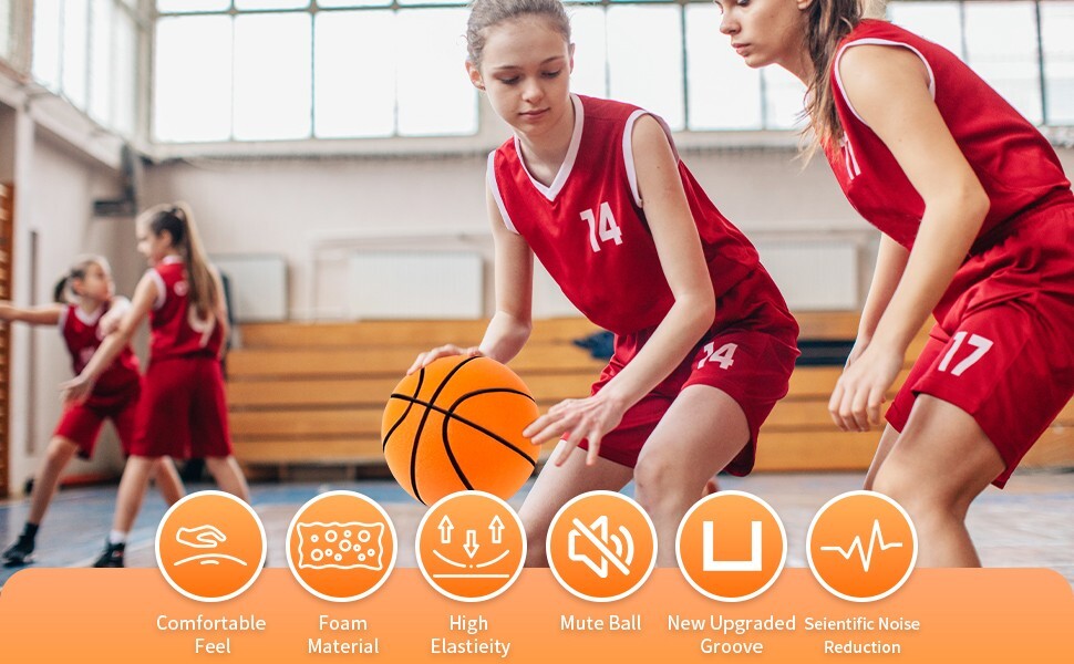 Silent Basketball Handle Airless Silent Foam Basketball No.7-9.4 inch