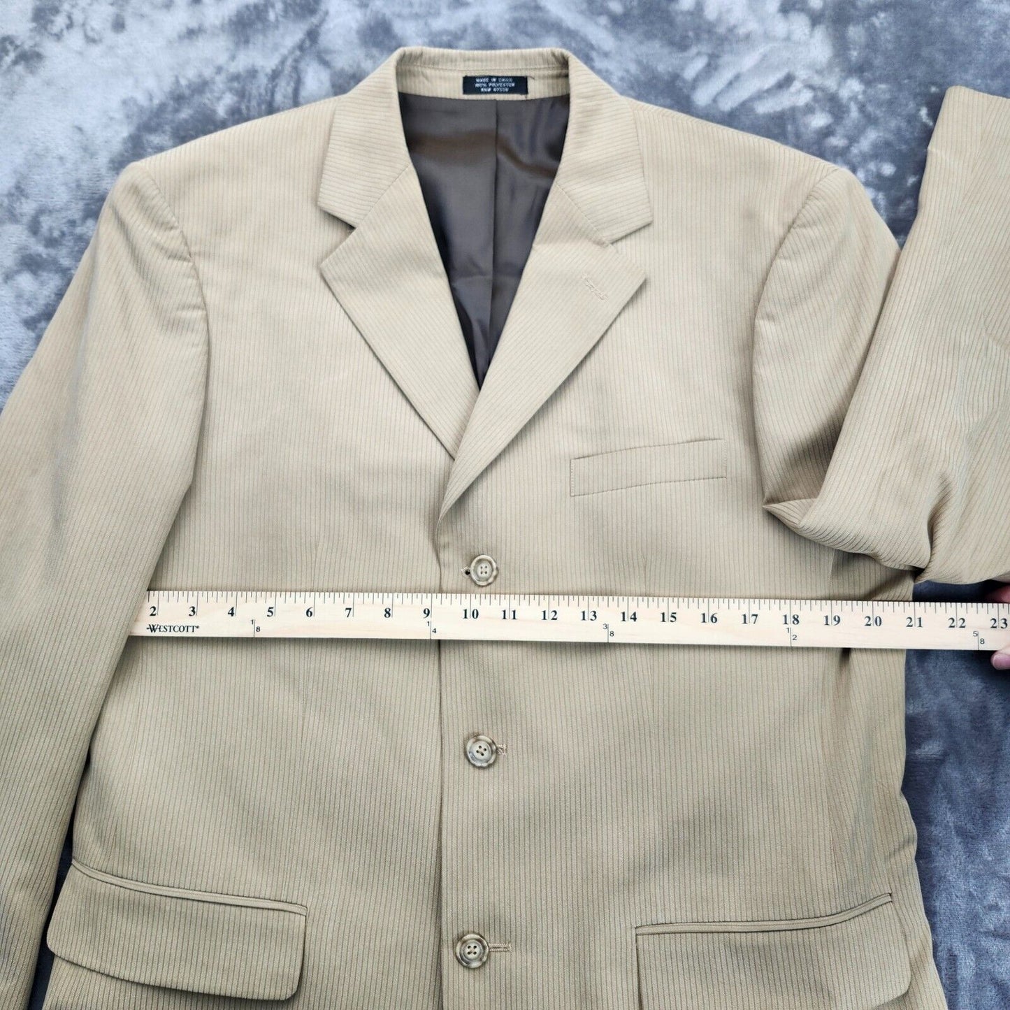 NWT JNY Jones New York Men's 40 Regular Suit Coat Style Adler Tan Notch Lapel
