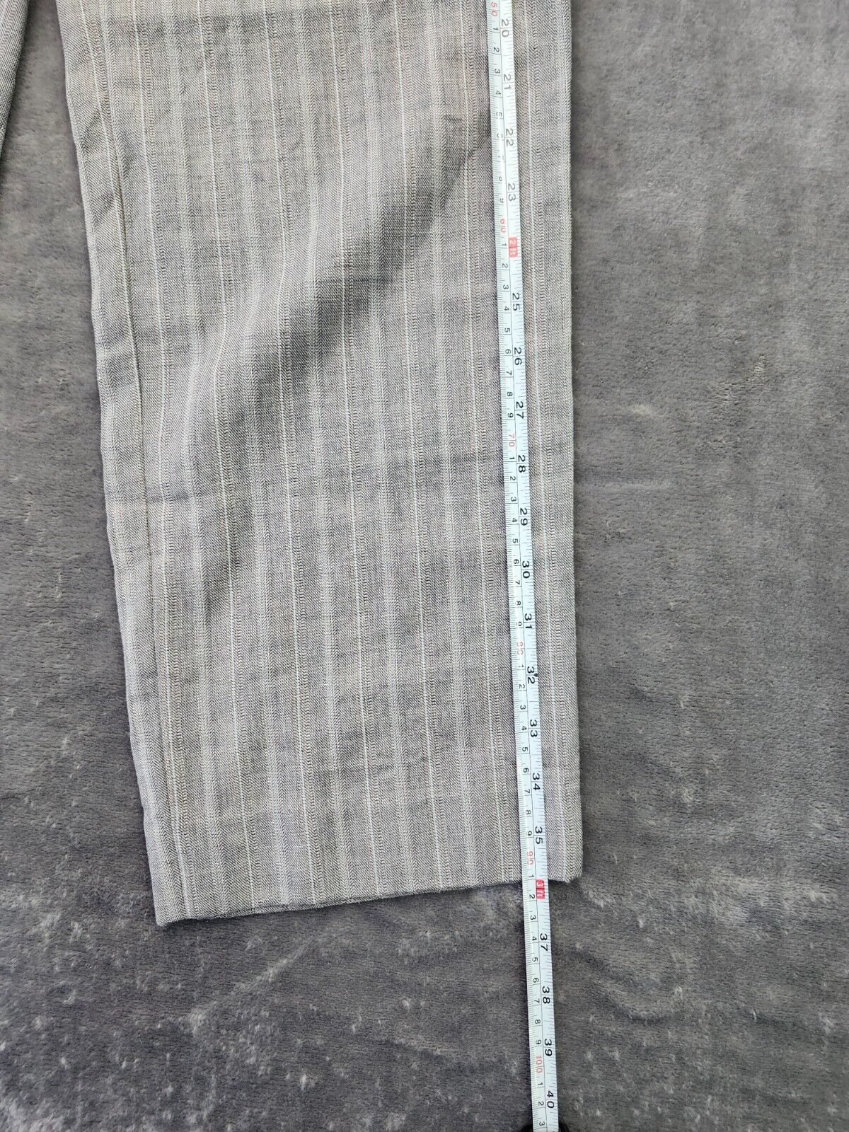 Adrienne Vittadini Women Size 6 Light Gray Pinstriped Ankle Dress Pants Straight