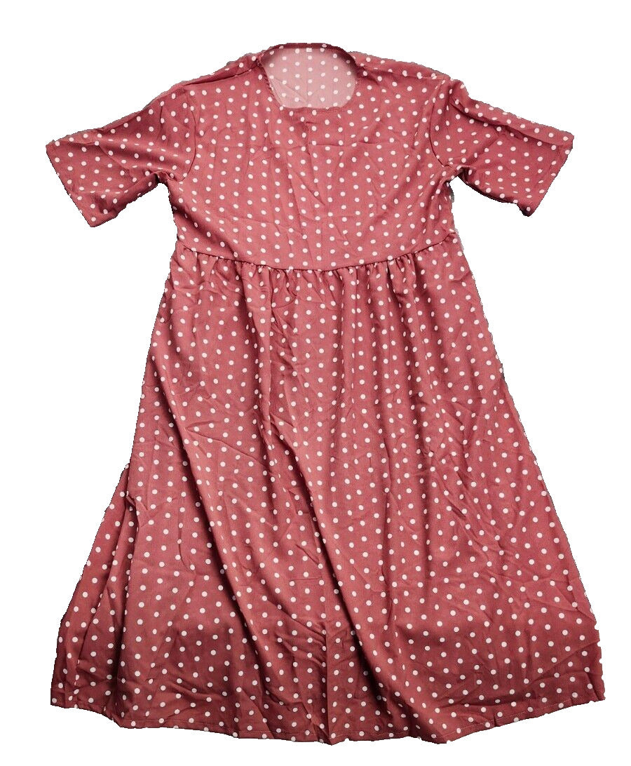 Womens Polka Dot Short Sleeve Baggy Knee length Maxi Dress 3XL