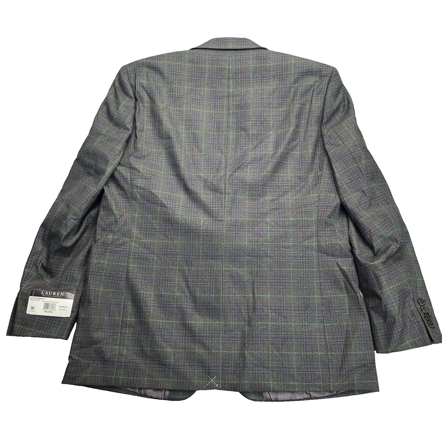 Lauren Ralph Lauren Polyester Green Plaid Suit Jacket Blazer 46L NWT