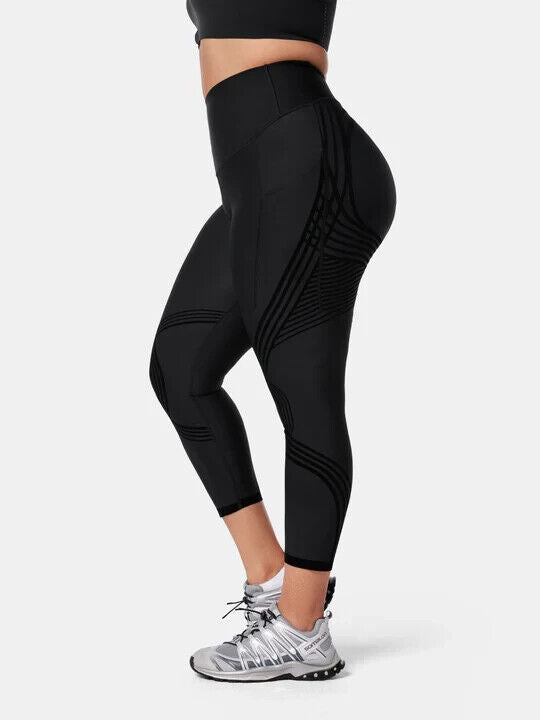 Fanka Black Large Lift and Curve 7/8 Leggings (Side Pocket Reversible Wear)