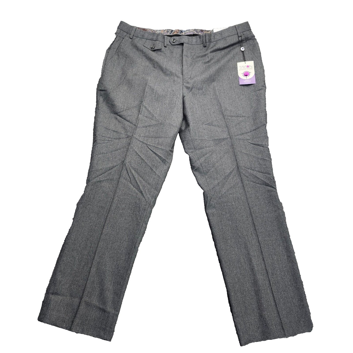 Tayion By Montee Holland Mens Classic-Fit Wool-Blend Dress Pants 40W x 32L Grey